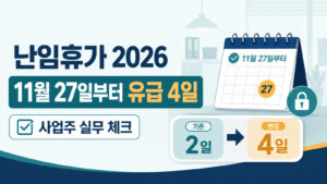 난임휴가 2026, 11월 27일부터 유급 4일…사업주 준비사항